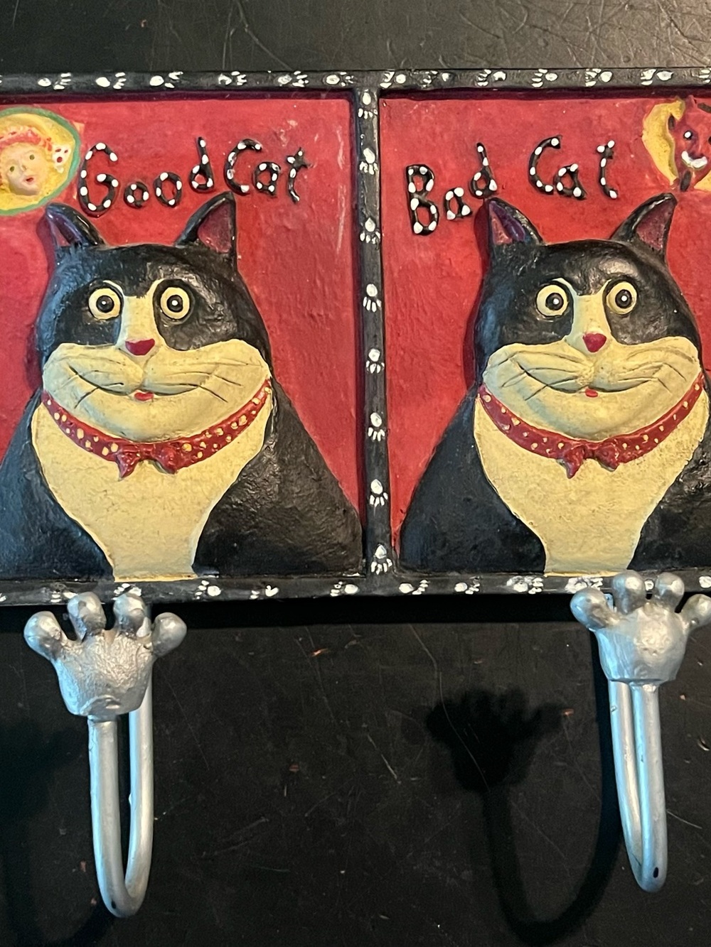 VTG Pier 1 Imports Cat Double Hook Wall Hanging